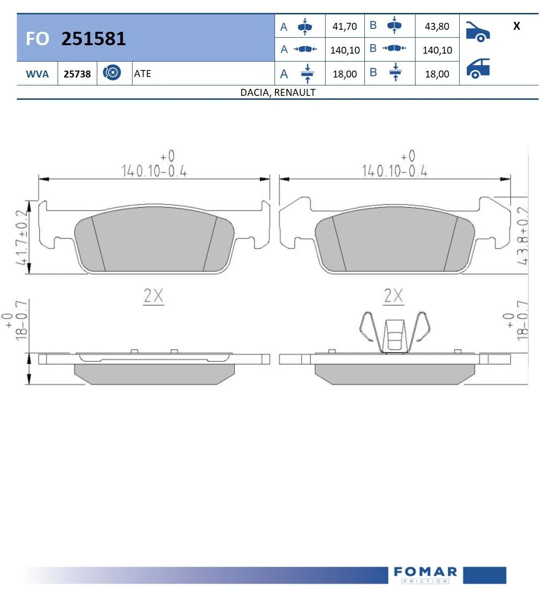 Brake Pad Set, disc brake